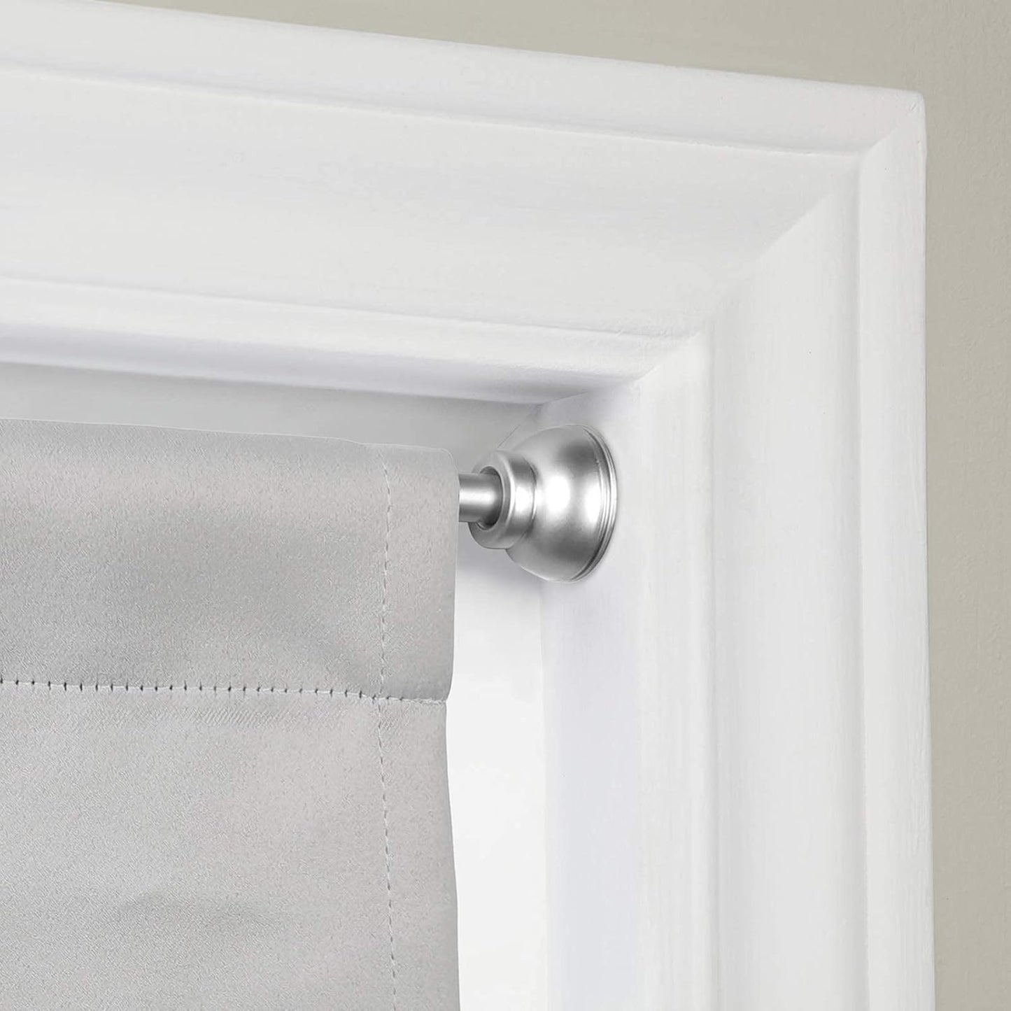 2 Pack Spring Tension Rod, 1/2-Inch Decorative Tension Drapery Rod for Window, Nickle, (17-26 Inches)