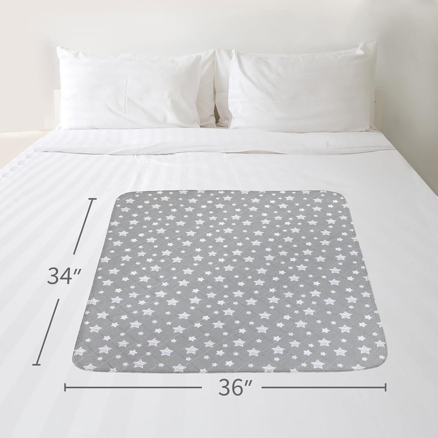 Waterproof Bed Pads Washable, Absorbent Chuck Pads Non Slip for Incontinence, Washable Pee Pads for Dogs, Waterproof Mattress Protector for Seniors, Bedwetting Kids, Hospitals, Pets, 34"X36" 2 Pack