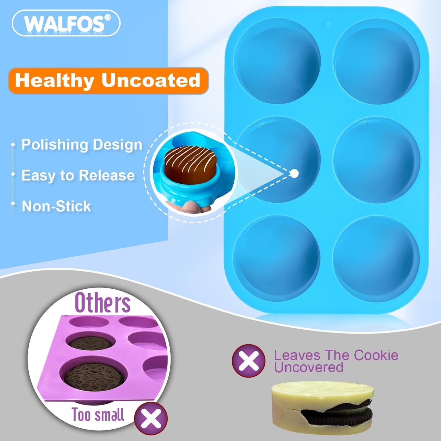Silicone Oreo Cookie Mold, round Cylinder Chocolate Covered Oreos Molds, BPA Free and Non-Stick, Perfect for Cookies, Oreos, Candy, Soap, Cupcake, Pudding, Jello, Set of 3