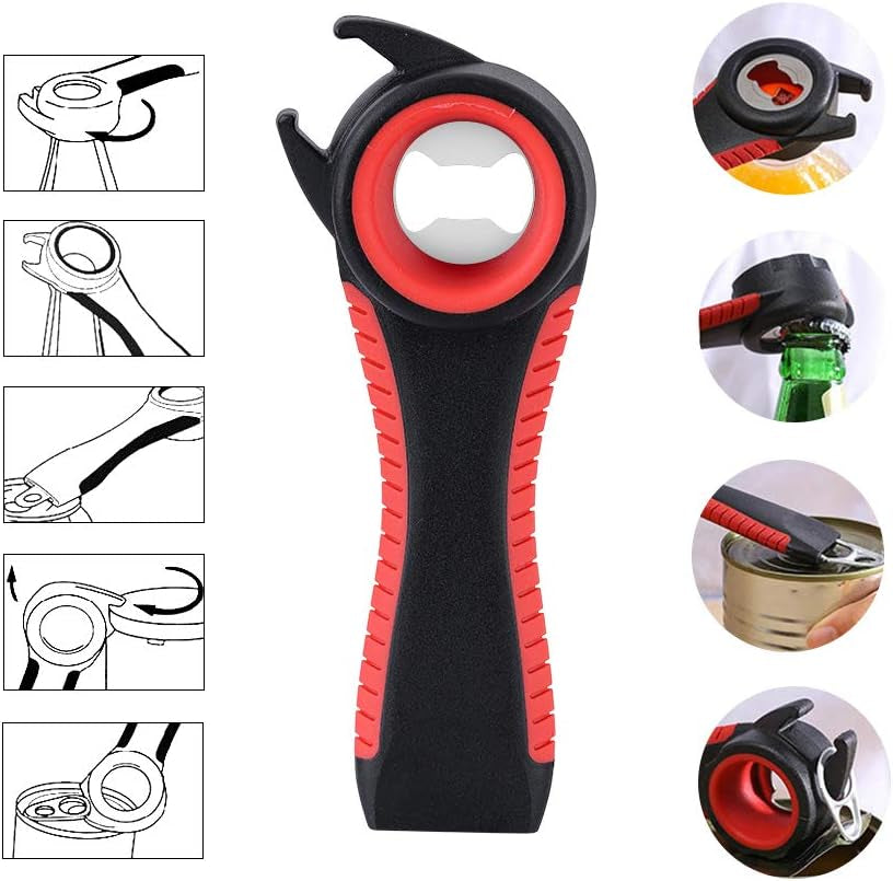 5 Pack Jar Opener for Seniors with Arthritis, Easy Twist Lid Opener Jar Opener for Opening Jars with 2 PCS Rubber Jar Gripper, Multi Can Openers Prime for Seniors with Arthritis