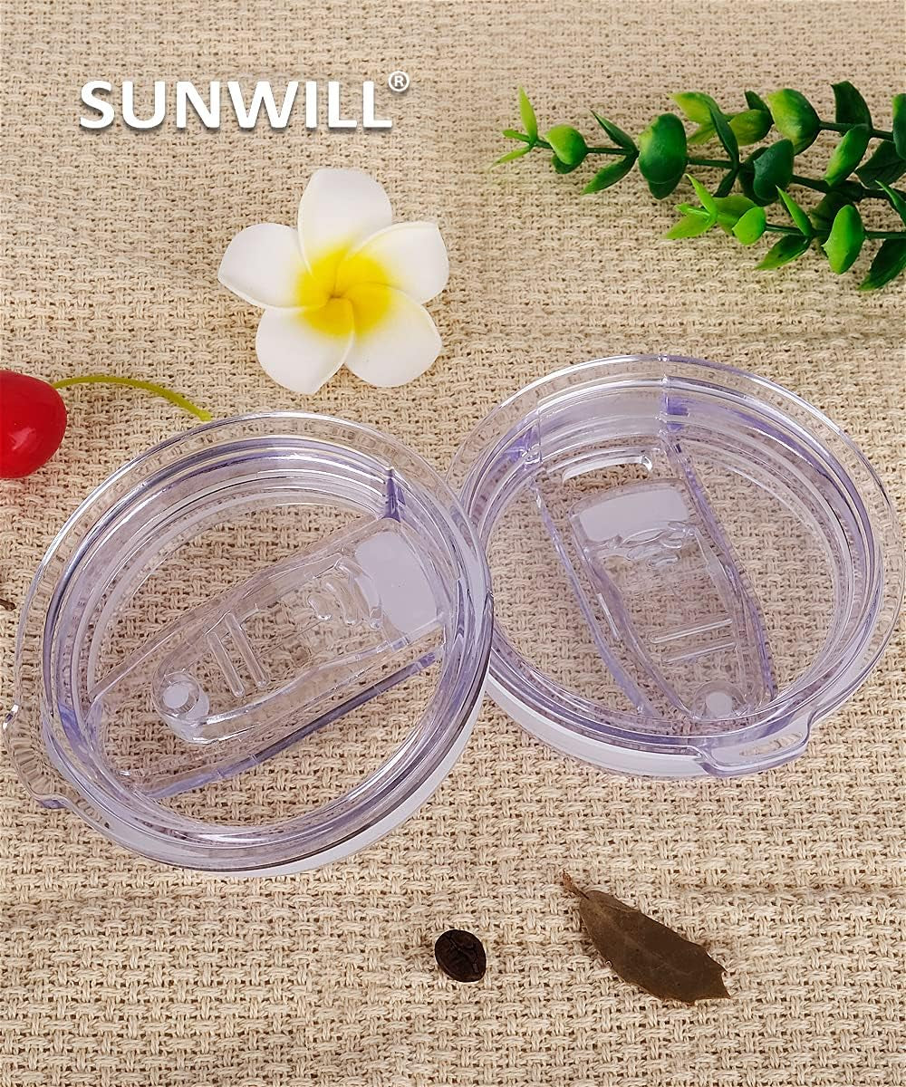 Lid 20Oz Travel Tumblers Only, Spill Proof Lid, Splash Resistant Silicone Sliding Covers Replacement 2 Pack, Straw Friendly, BPA Free
