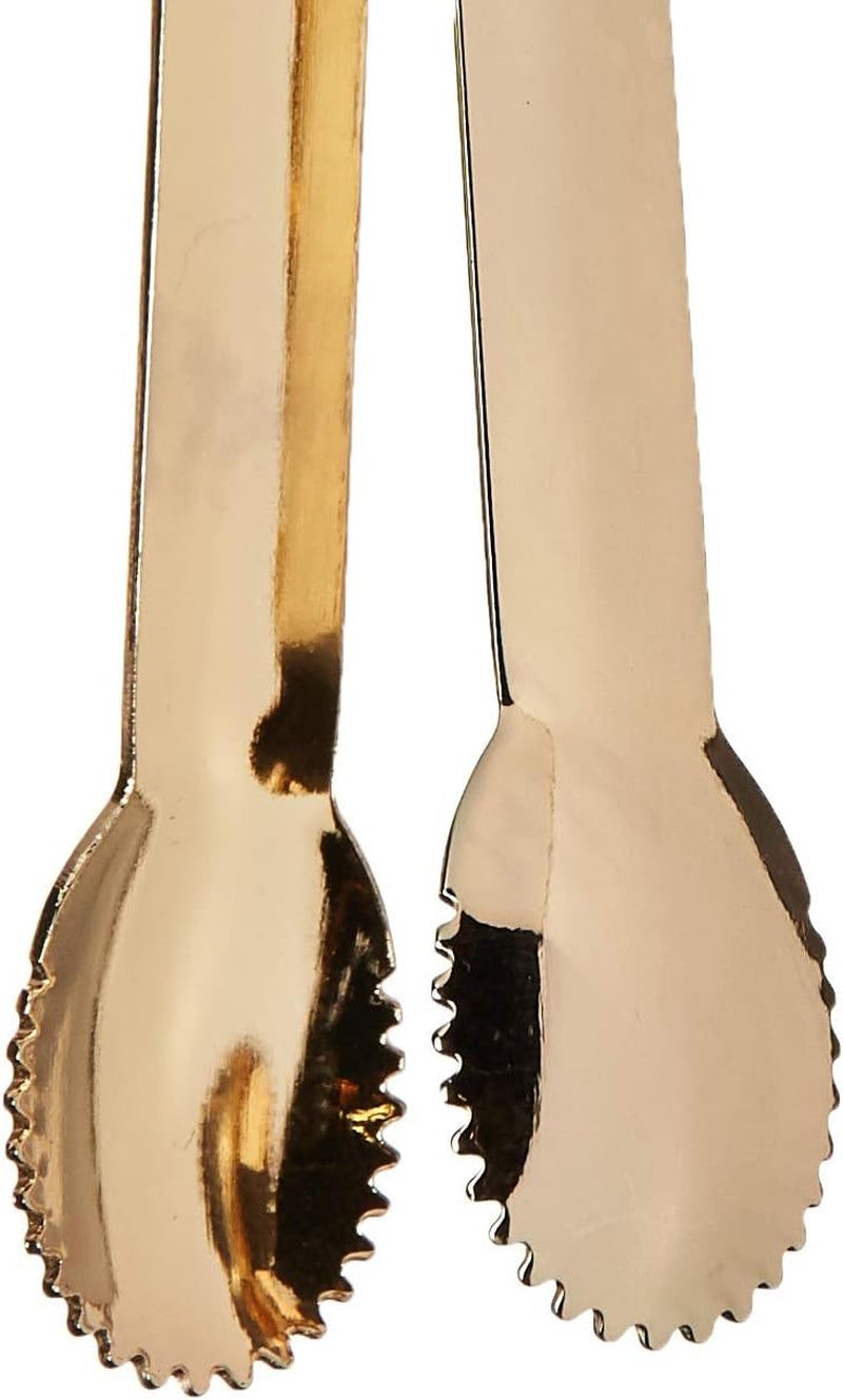 Mini Appetizer Tongs 5-3/4 Inch Small Serving Tongs, Set of 4 (Gold)