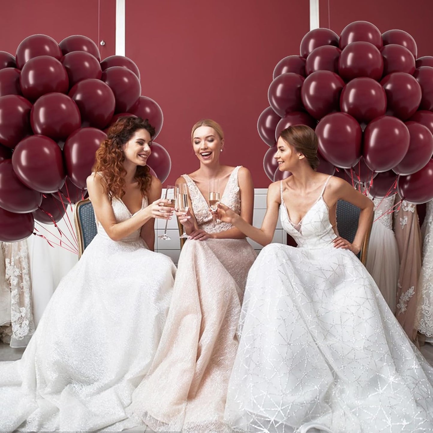 Burgundy Balloons 12 Inch, Maroon Balloons 50Pcs Party Balloons for Birthday Graduation Wedding Baby Shower Valentine'S Day Party Decorations