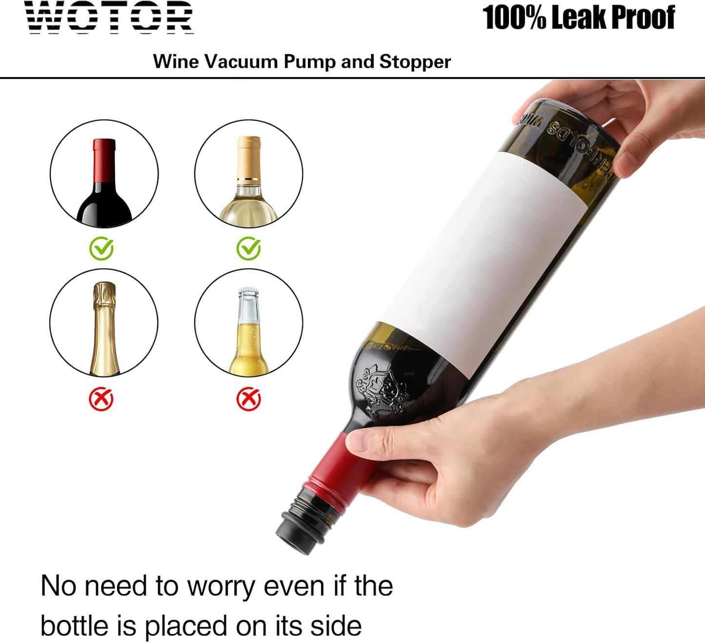 Wine Stoppers Vacuum, Silicone Wine Saver & Preserver, Reusable Bottle Sealer, Keep Fresh (Black, 12 Pieces)