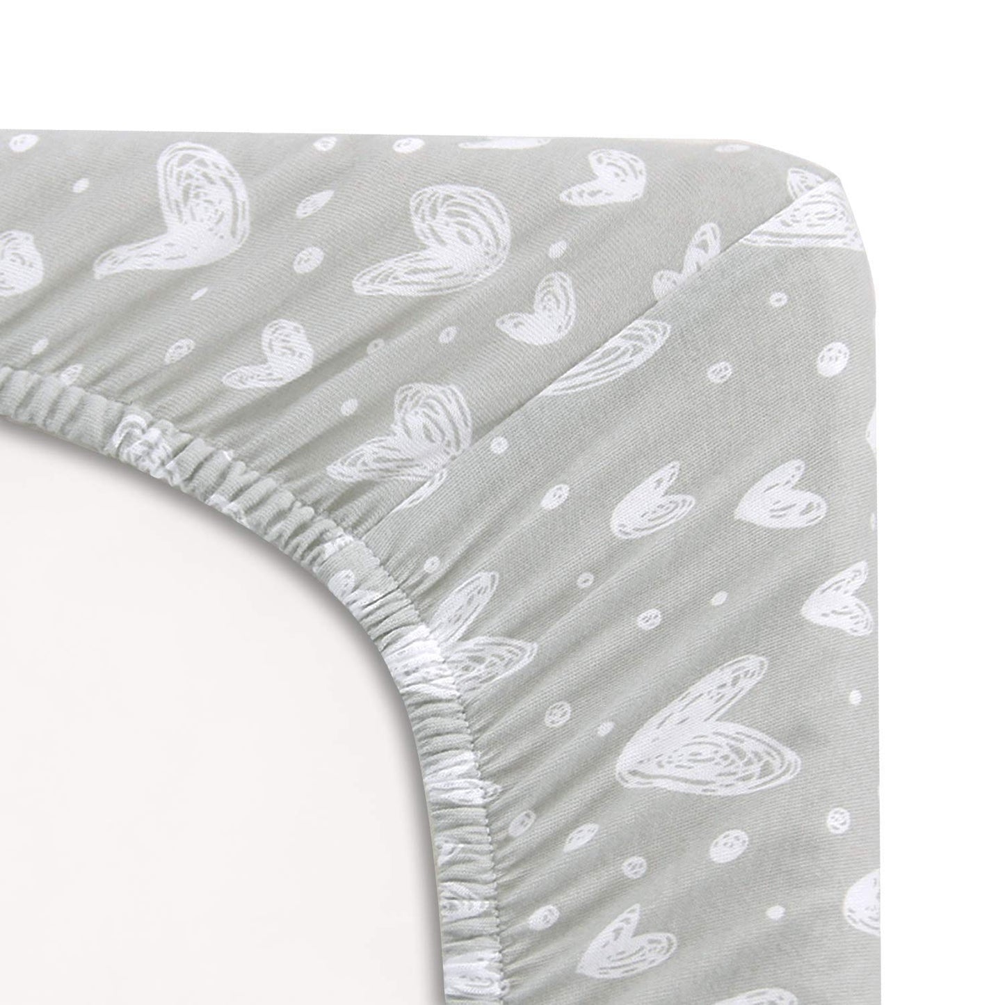 Bassinet Sheets Fit for Oval, Hourglass, Rectangle Bassinet Mattress, 2 Pack 100% Cotton Sheets for Halo, 4Moms, Maxi-Cosi, Delta, Baby Delight Bassinest, Unisex Fitted Sheet for Baby Boy Girl