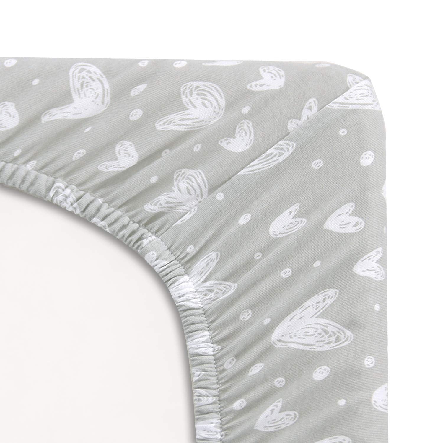 Bassinet Sheets Fit for Oval, Hourglass, Rectangle Bassinet Mattress, 2 Pack 100% Cotton Sheets for Halo, 4Moms, Maxi-Cosi, Delta, Baby Delight Bassinest, Unisex Fitted Sheet for Baby Boy Girl
