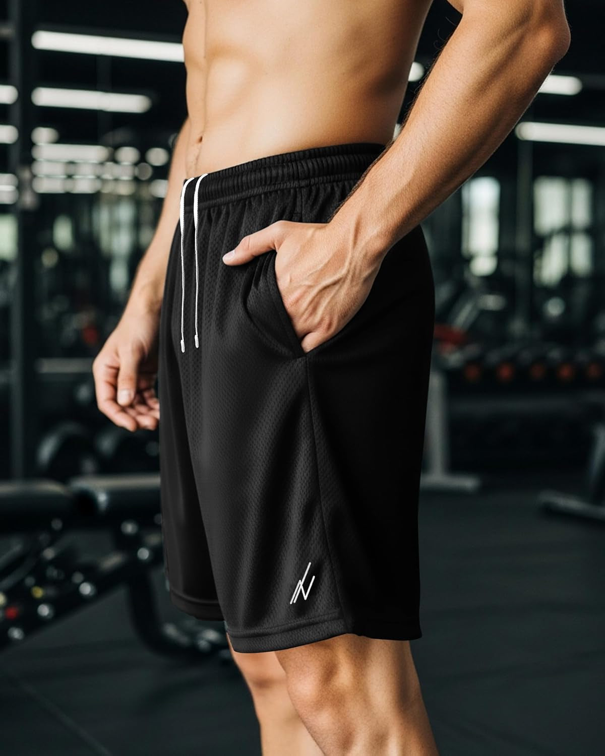 Mens Athletic Shorts 2 Pack Quick Dry Lightweight Running Workout Gym Shorts with Pockets