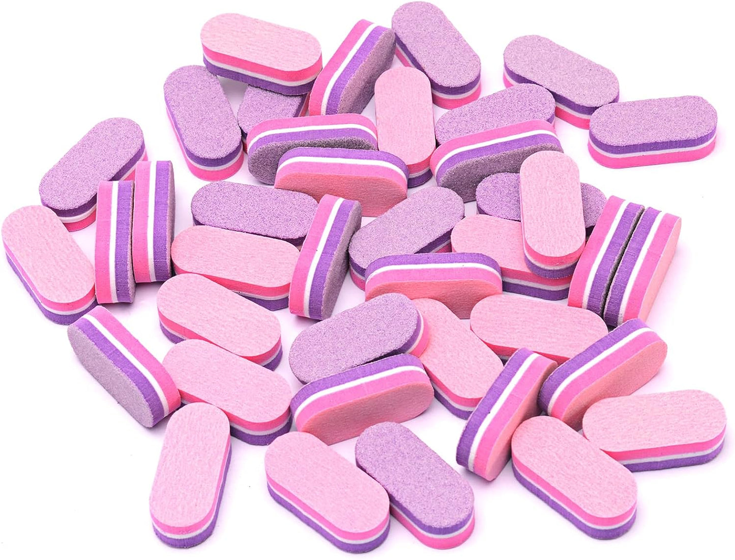 Mini Nail Buffers, 40Pc 100/180 Grit Sponge Mini Nail Files Bulk for Acrylic Nails, Buffer Block Nail File,Mini Bulk Nail Buffers Double Sided for Manicure Tools - Pink/Purple
