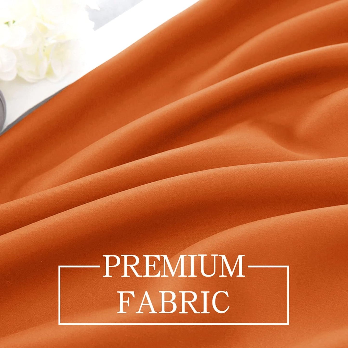 Fall Window Valance for Bedroom Living Room Kitchen Bathroom Energy Efficient Rod Pocket Curtain Valance 18 Inch, Thermal Insulated Window Treatment, One Panel, 42'' X 18'', Fall Burnt Orange