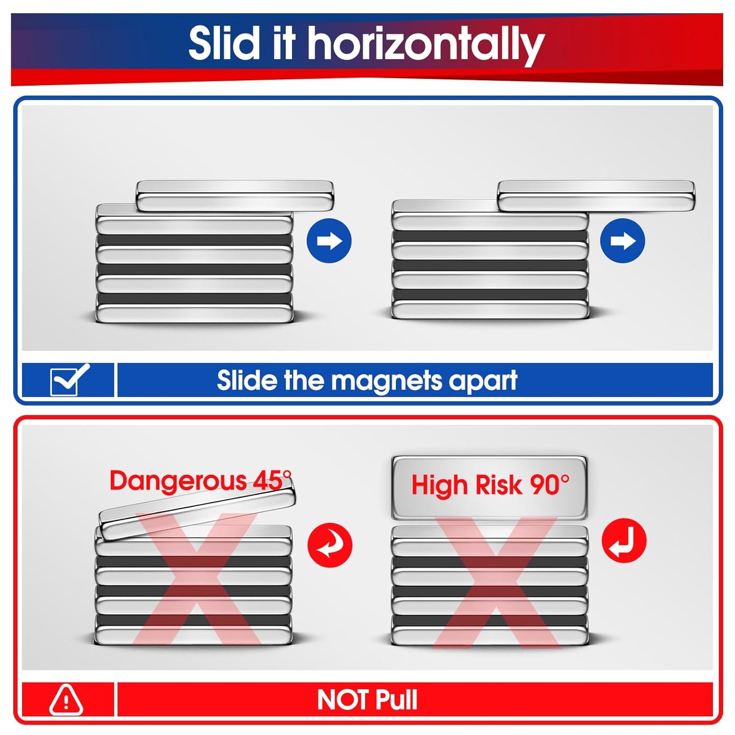 80-Pack Neodymium Bar Magnets - Rare Earth Small Magnets for Crafts, Refrigerators, Doors, Nails, and Cabinets