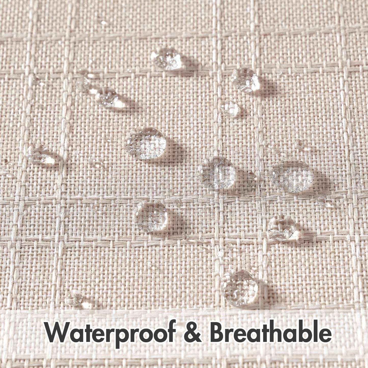 Outdoor Waterproof Throw Pillow Covers Decorative Farmhouse Water Resistant Cushion Covers for Tent Patio Garden Couch Sofa Pack of 2, 18X18 Inch Beige