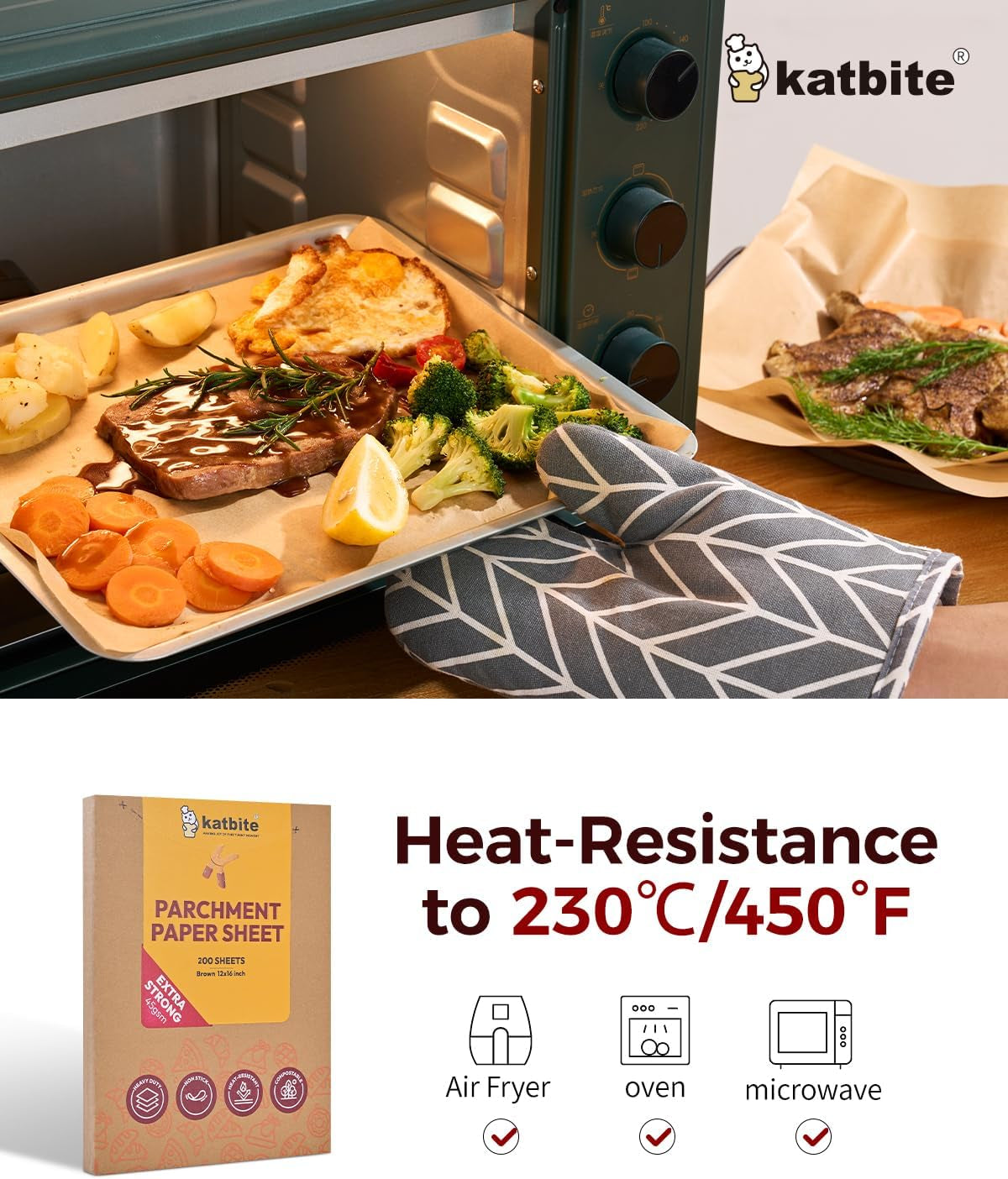 200 Pieces of 12x16 Inch Unbleached Parchment Paper - Precut Heavy-Duty Baking Sheets for Cookies, Cooking, Air Frying, and Oven Use