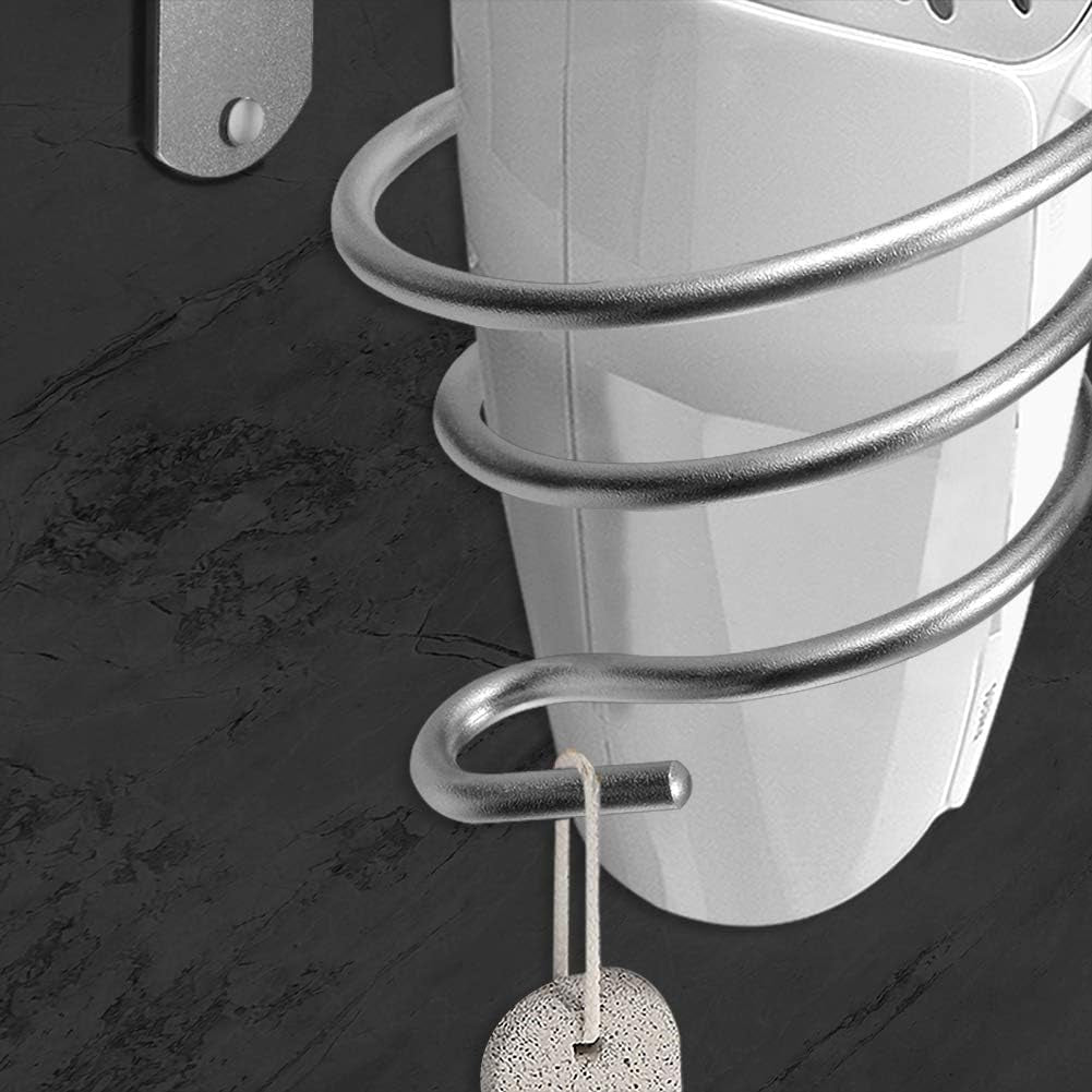 Wall-Mounted Bathroom Hair Dryer Holder in Bright White