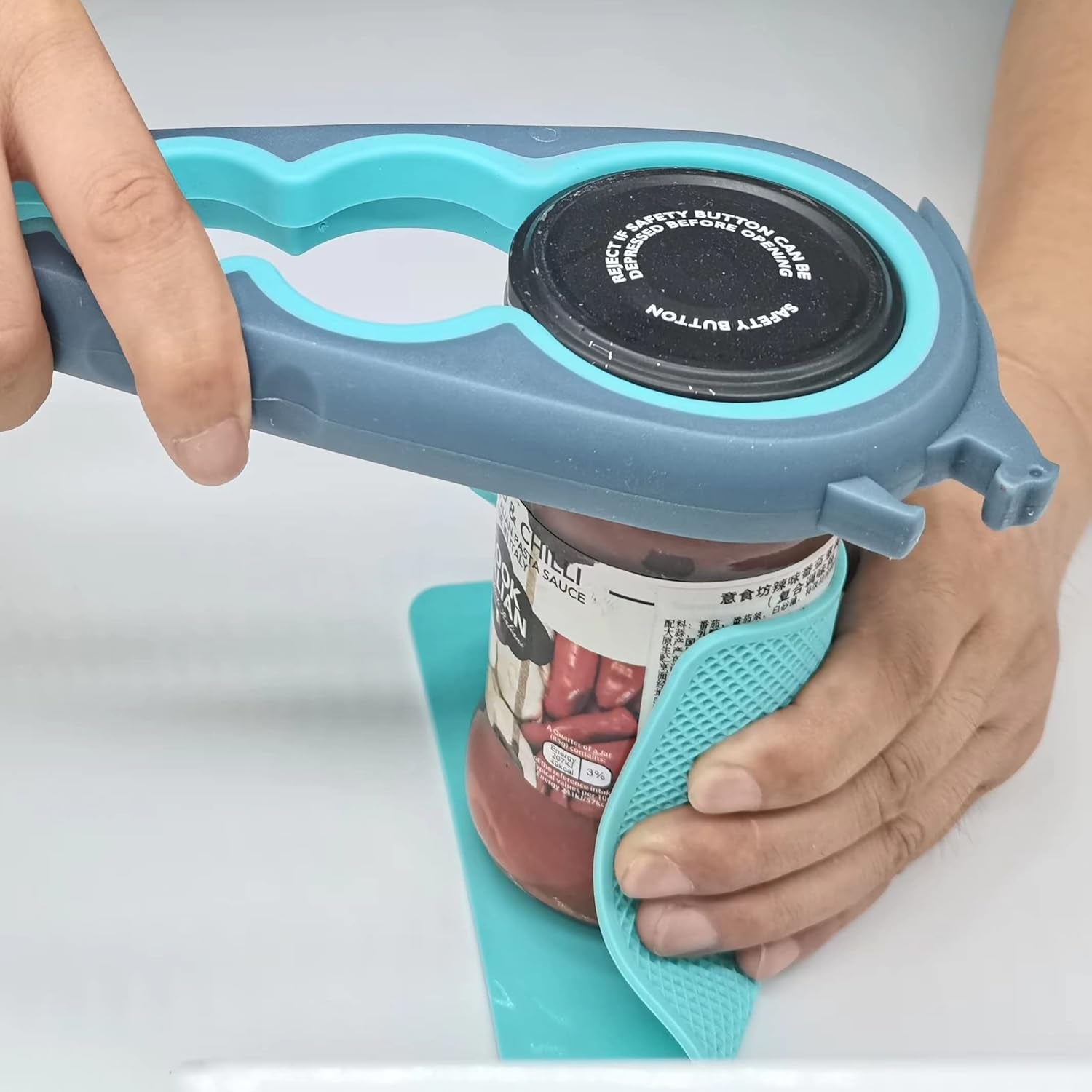 Latest Jar Opener with 4 Rubber Jar Gripper Pads for Weake Hands Senior with Arthritis Hands and Children