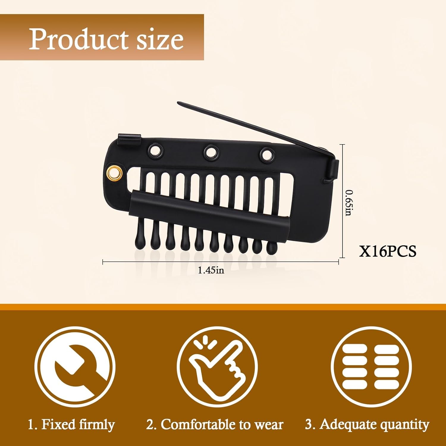 Chunni Clips with Safety Pins,16 PCS Strong Chunni Grip Dupatta Setting Clips Indian for Woman Black