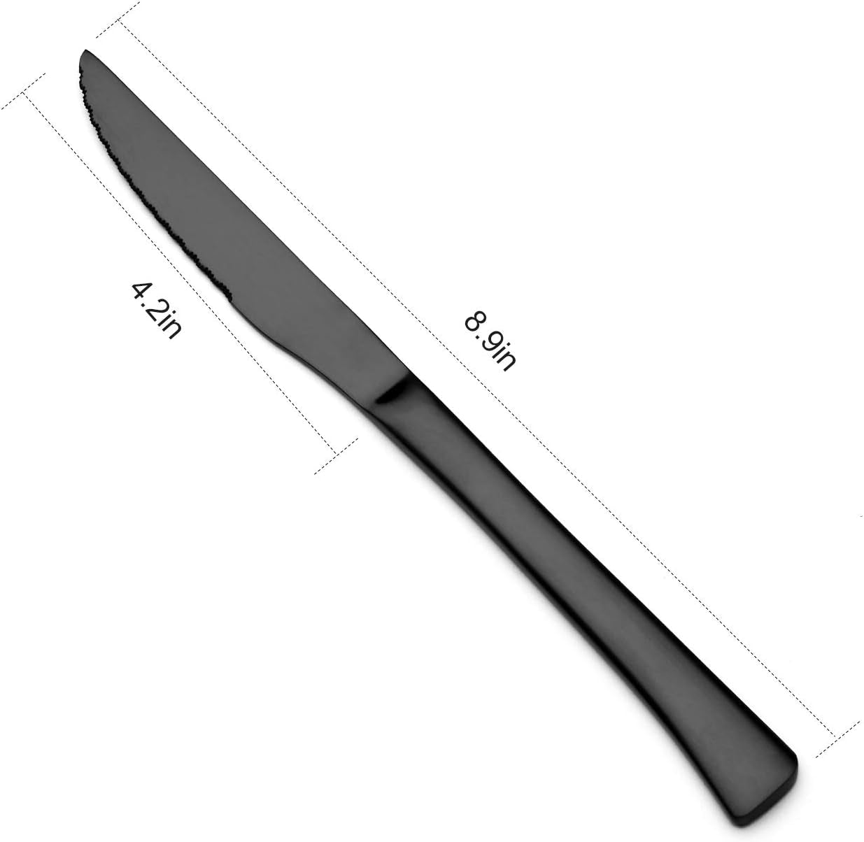 SHARECOKK Steak Knives Set of 4 - Stainless Steel Serrated Steak Knives, Kitchen Steak Knife Set, Dishwasher Safe