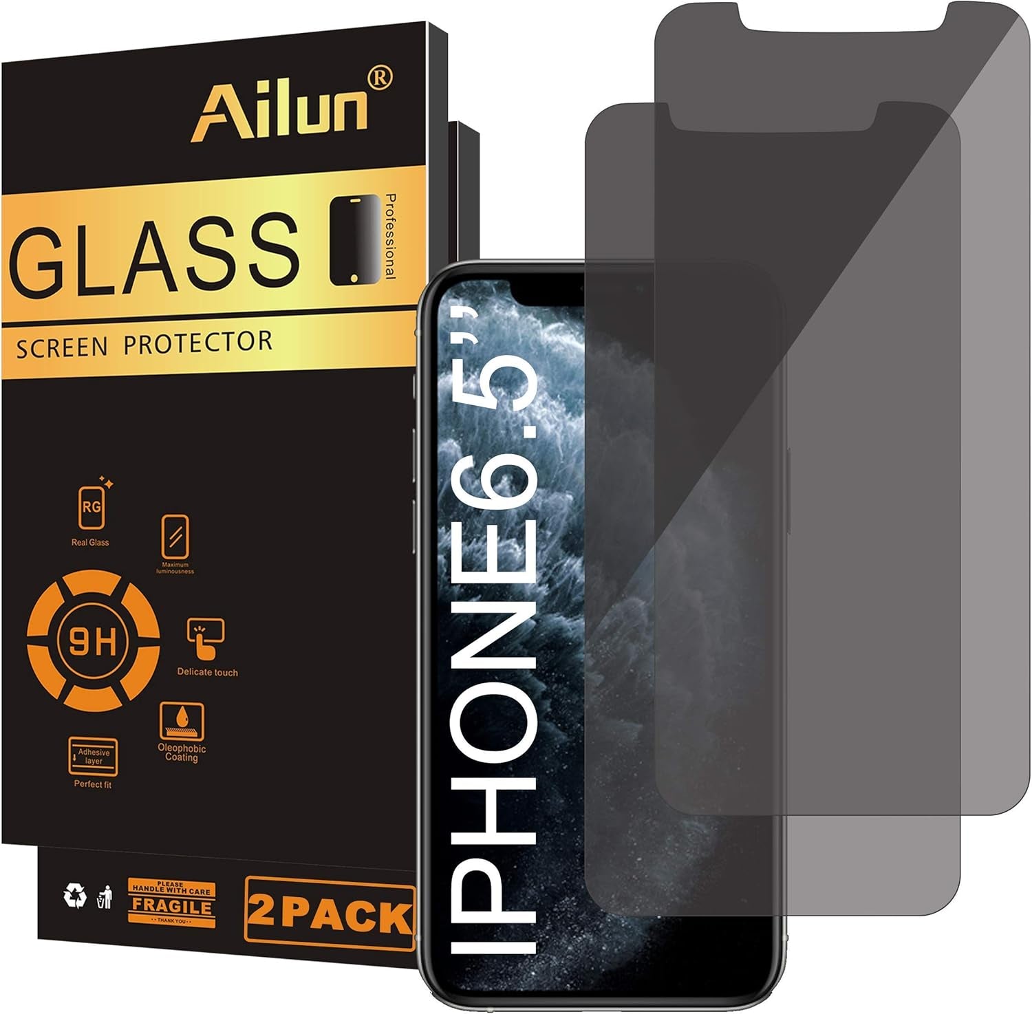 Screen Protector Compatible for Iphone 11 Pro Max/Iphone Xs Max 3 Pack 6.5 Inch and Privacy Screen Protector Compatible with Iphone 11 Pro Max/Iphone Xs Max 6.5 Inch 2 Pack