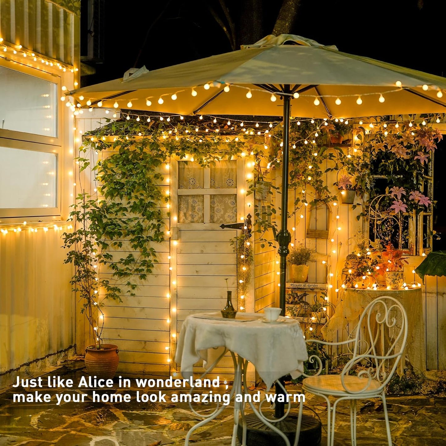 100 LED Connectable Globe String Lights Indoor Bedroom, 33Ft Warm White Christmas String Lights Plug in with Remote, 8 Modes Hanging Fairy Lights Outdoor for Room Classroom Dorm Party Decor