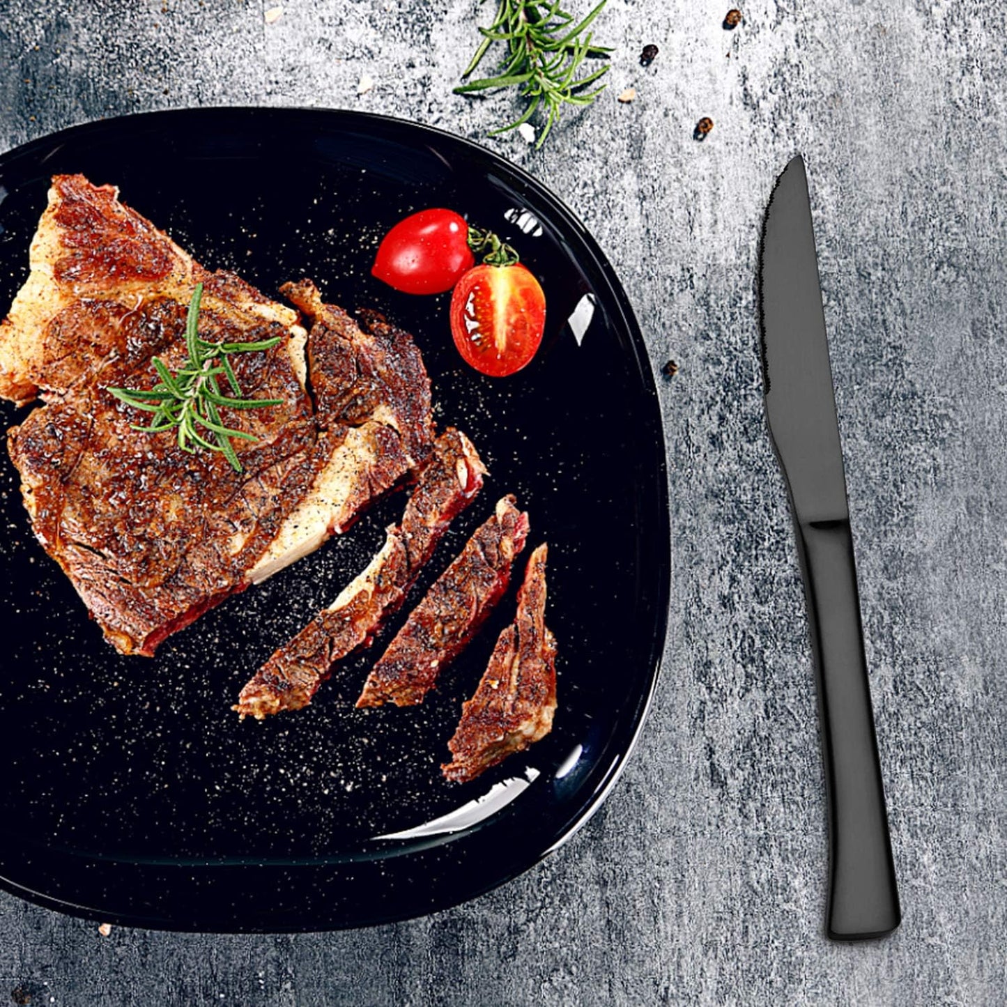 SHARECOKK Steak Knives Set of 4 - Stainless Steel Serrated Steak Knives, Kitchen Steak Knife Set, Dishwasher Safe