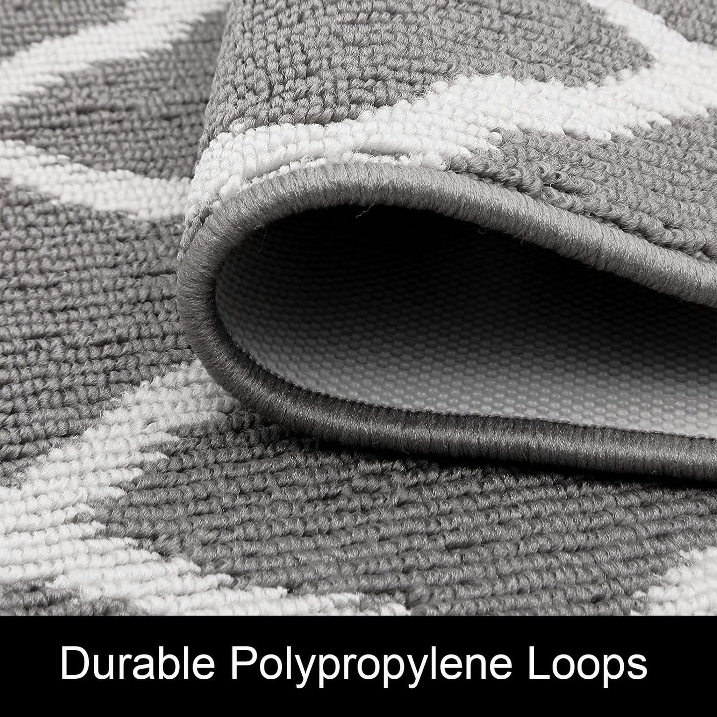 Washable Runner Rug 20"X59" Dirt Trapping Non Slip Rubber Backing Rug Runner Floor Mats Carpet Runners for Entryway Hallway Kitchen Garage Laundry Room, Light Gray