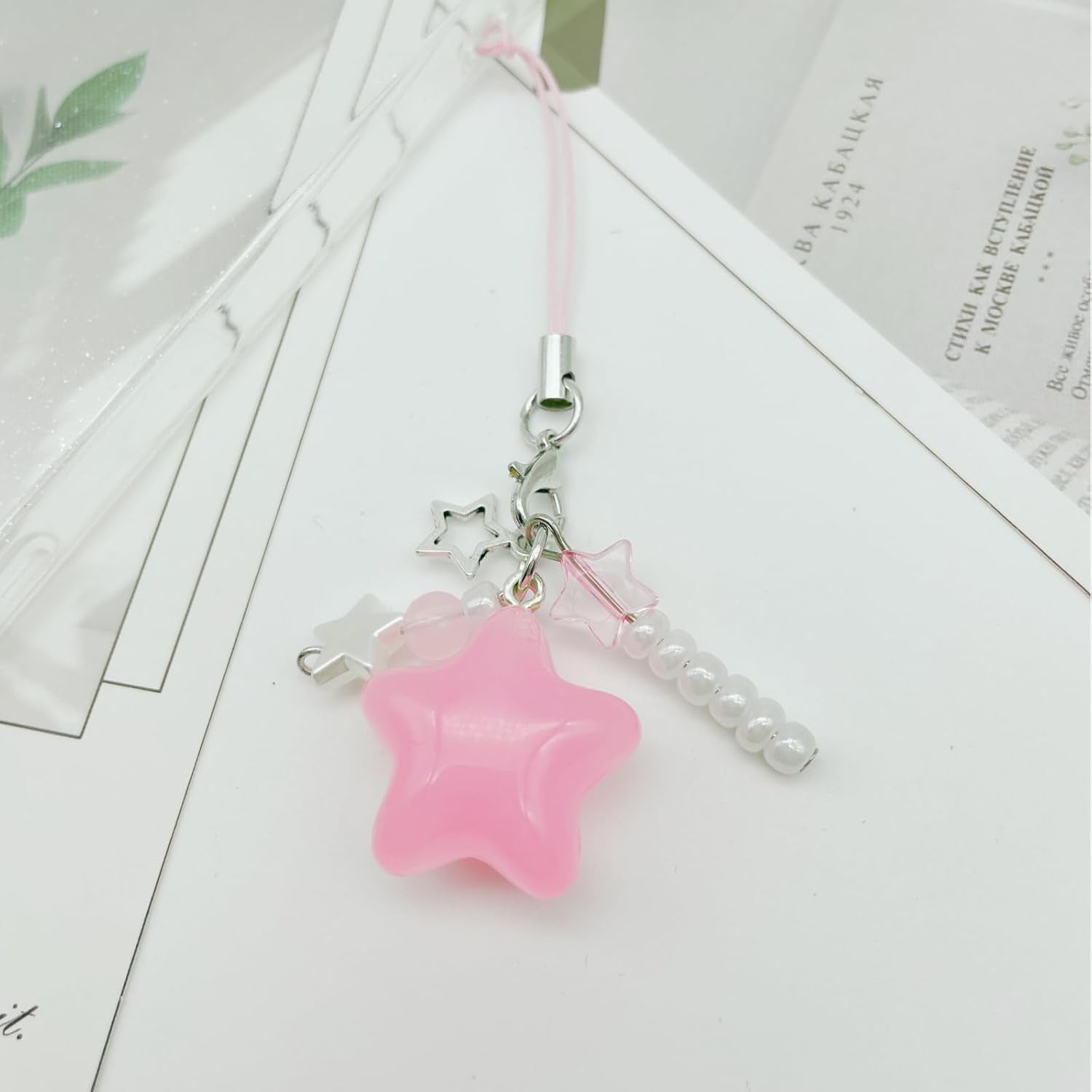 Star Phone Charm Cute Star Beaded Camera Charm Y2K Aesthetic Cell Phone Charms Camera Wrist Strap Chain Lanyard Accessories for Phone Bag Keychain Camera Pendants Decor