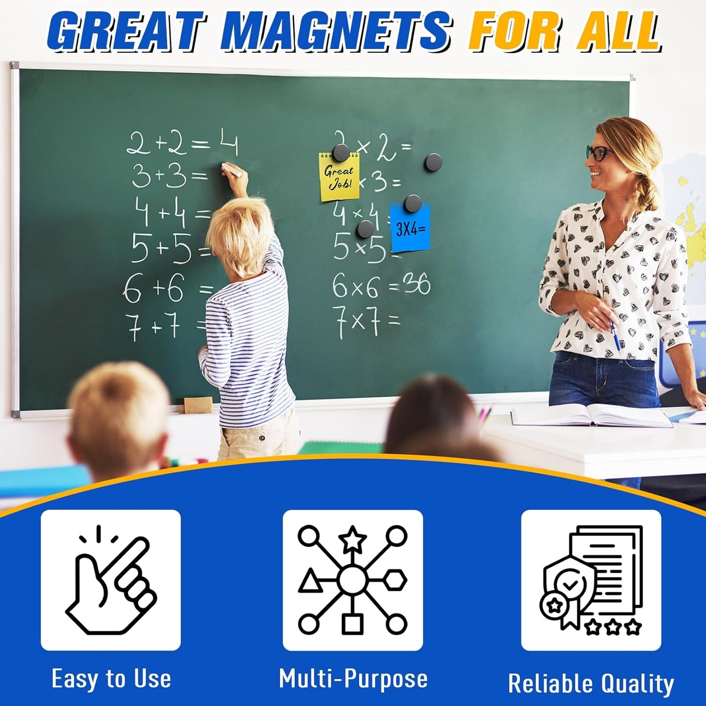 100 Pack Ceramic Magnets for Crafts, Small round Disc Crafts Magnets with Adhesive Backing, Flat Circle Ferrite Industrial Magnets for Refrigerator, DIY, Crafts, Classroom,Science Projects (18X5Mm)