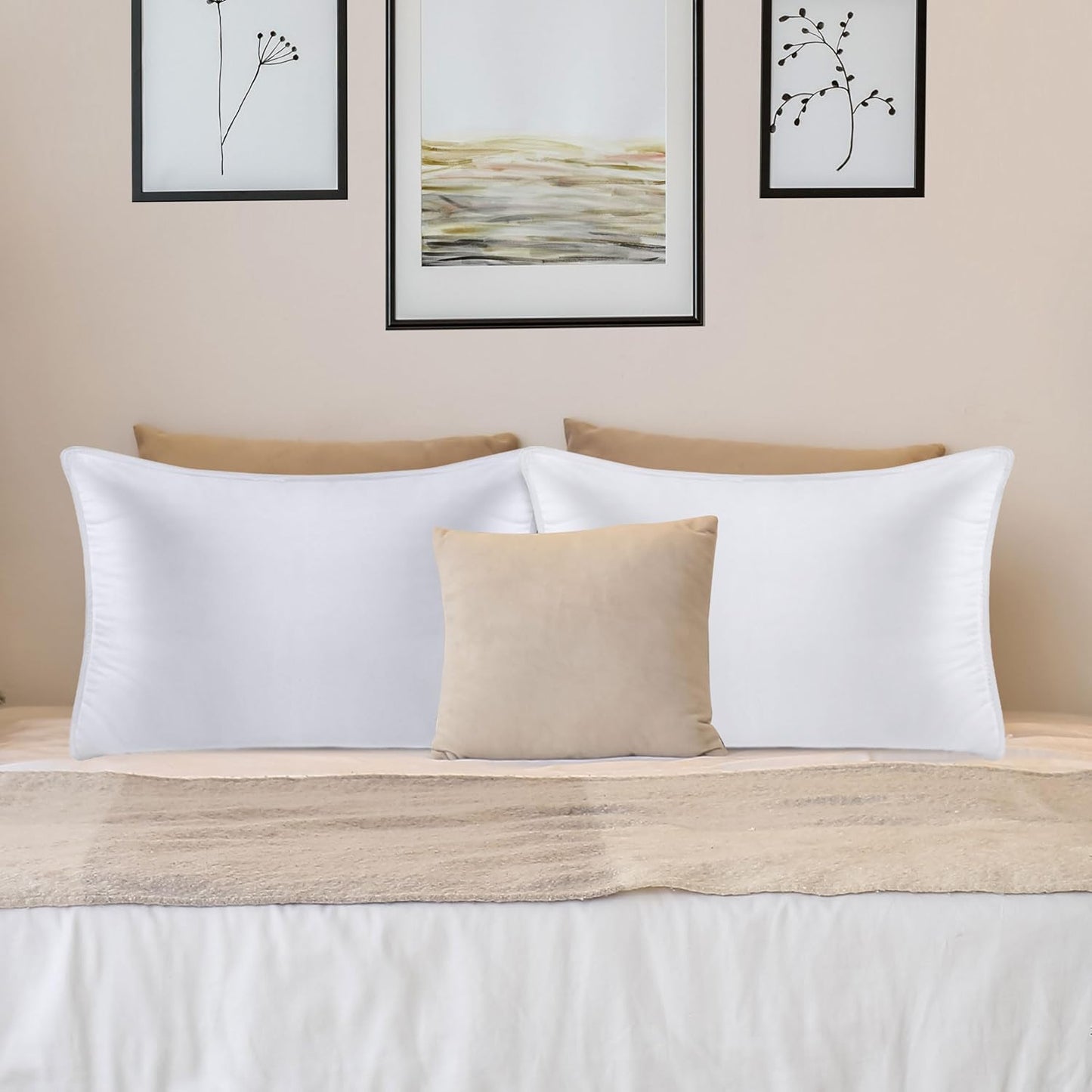 Bed Pillows for Sleeping (White), Queen Size, Set of 2, Hotel Pillow, Cooling Pillows for Side, Back or Stomach Sleepers