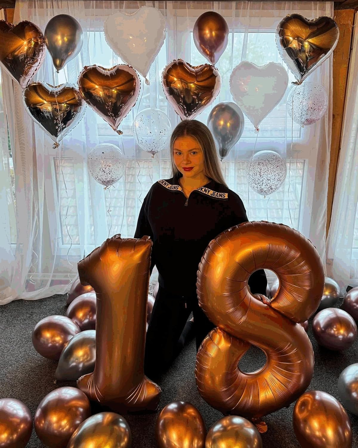 1 Balloon - Coffee Brown Birthday Number Balloons, 40 Inch Large Foil Balloons for Men Women Boys Girls Coffee Brown Themed Birthday Decorations