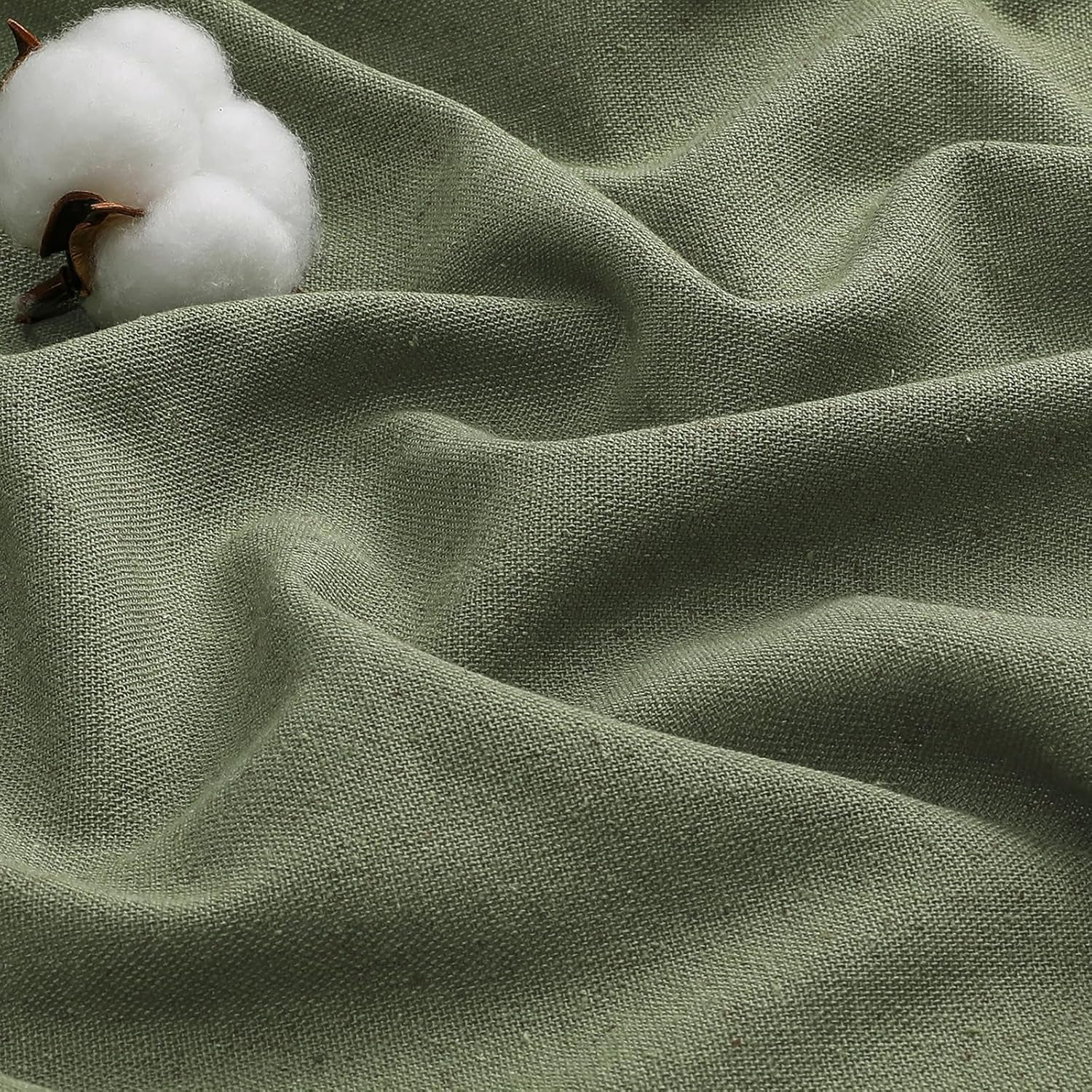 Colin Sage Green Curtains 84 Inches Long for Bedroom Living Room 2 Panels Set, Semi Sheer Light Filtering Soft Linen Textured Curtain, Modern Rod Pocket Drapes, 2 Panels, 42 X 84 Inch