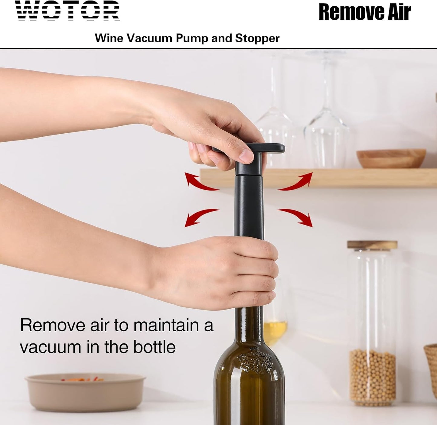 Wine Saver Vacuum Pump with 20 Stoppers, Wine Stopper & Preserver, Reusable Bottle Sealer Keeps Fresh, Ideal Accessories Gift (Flat Handle)