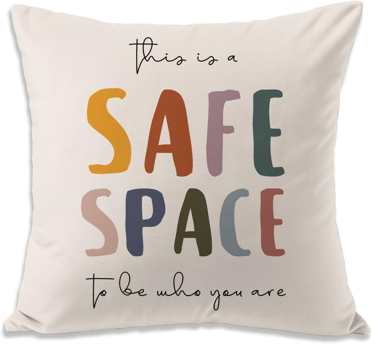 This Is a Safe Space Pillow Cover, Therapist Office Decor, Counselor Office Gift, Mental Health Decor, Safe Space Square Pillow, Mental Health Pillow Decor