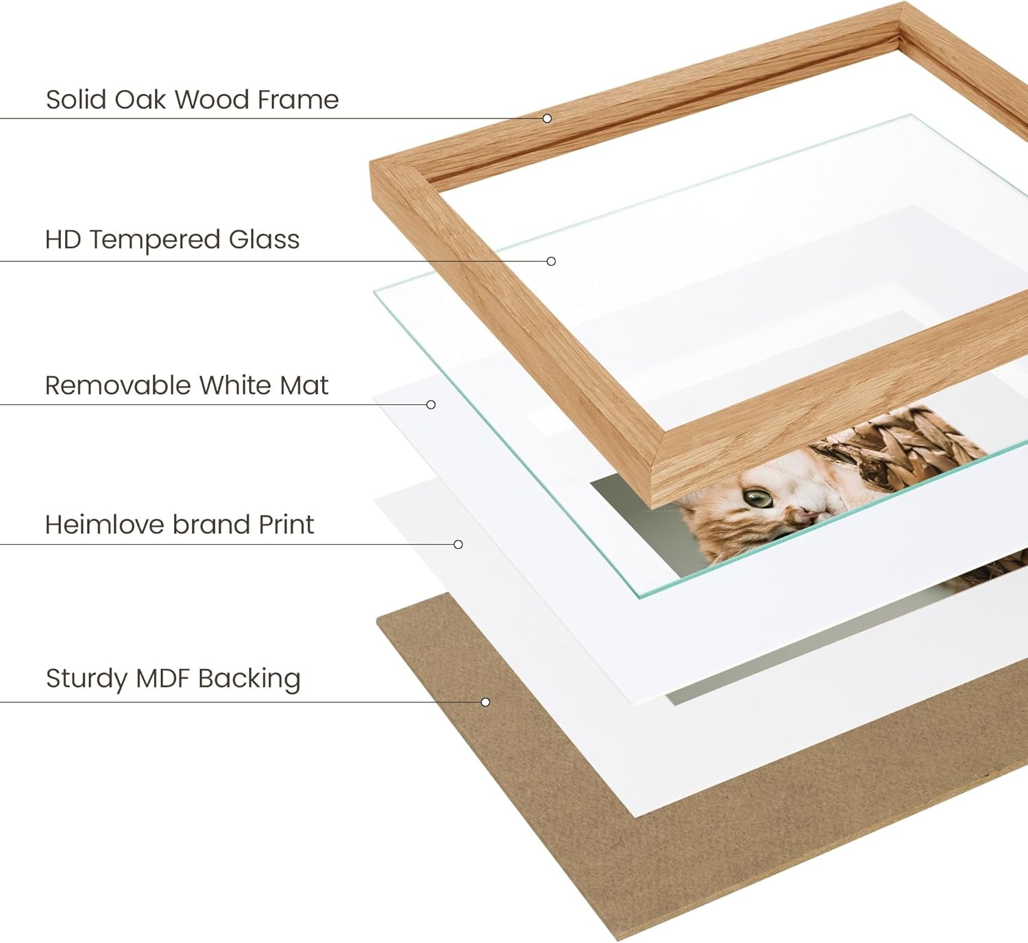 18X24 Picture Frame for Wall,Premium Solid Oak Wood Poster Frames Mat for 16X20 Picture & Tempered Glass-18X24 Frame for Wall Art Photo and Prints,Tabletop Display Family Picture-Natural Oak 2 Pack