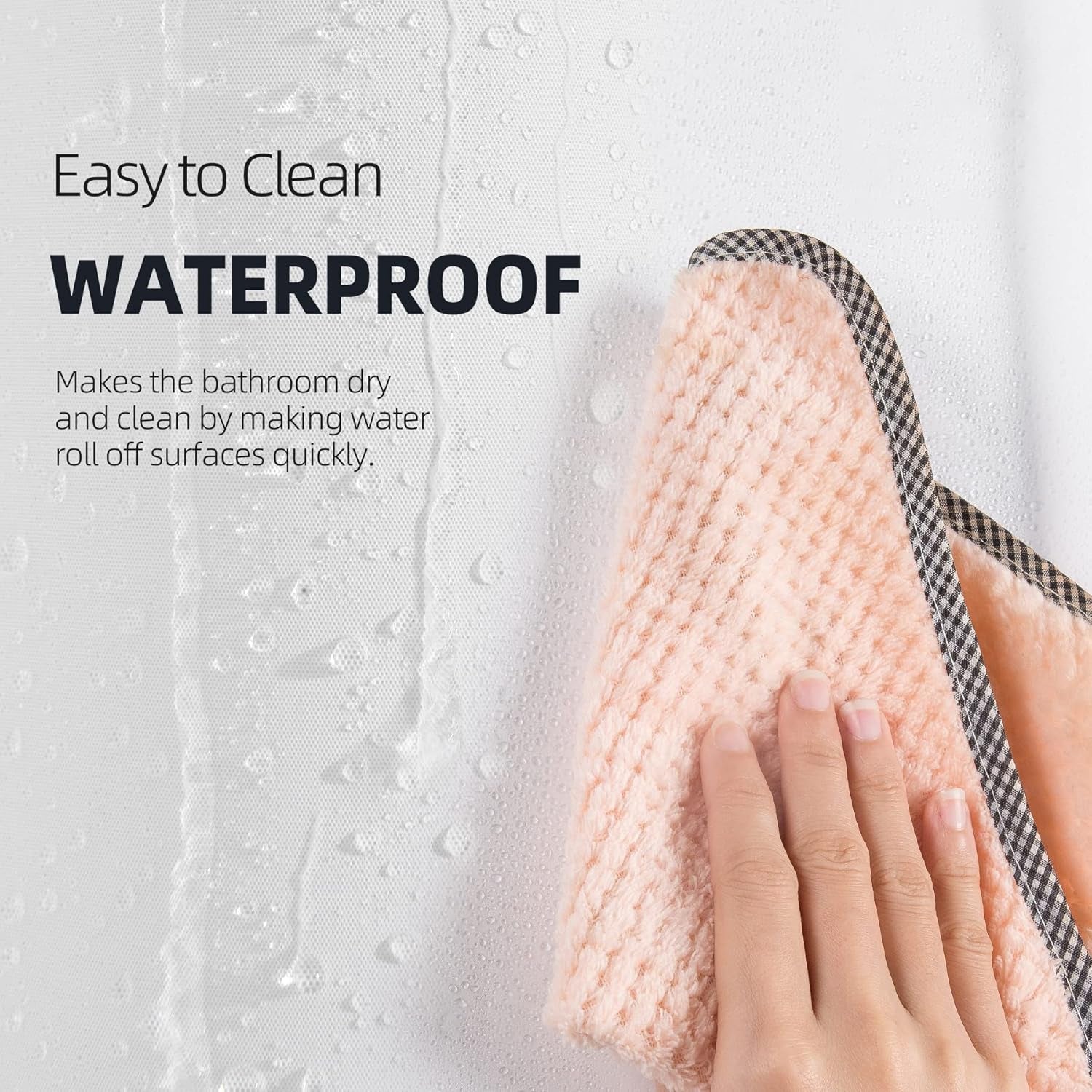 12 Pcs Shower Curtain Hooks and 72 X 72 Frosted Shower Curtain Liner