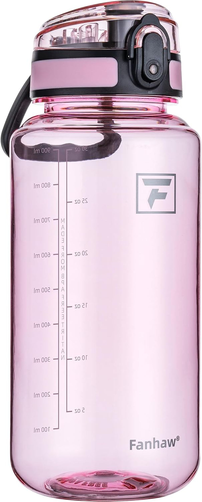 32 Oz Clear Tritan Water Bottle with Chug Lid, Bpa-Free, Wide Mouth, Leak Proof - for Gym, Travel, Home, School, Office (Cherry Blossom)