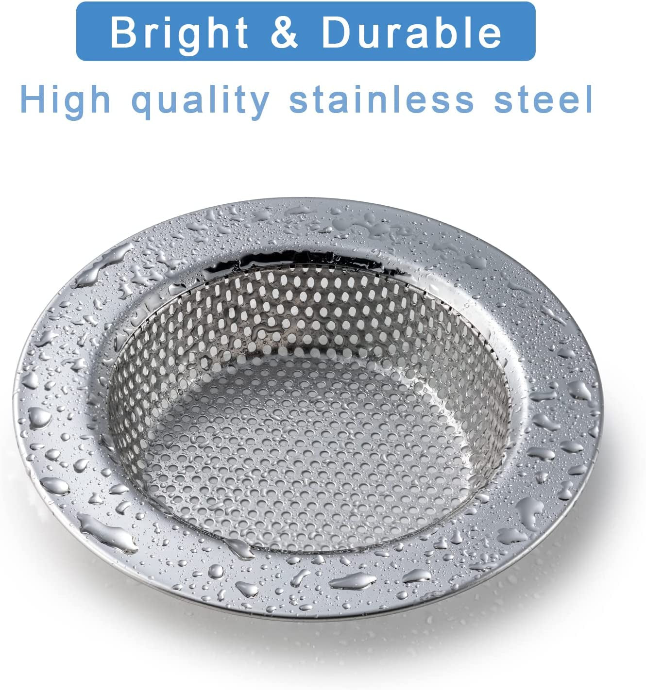 2-Pack Upgraded Double-Layer Kitchen Sink Strainer, Compatible with Most Drain Baskets (Outer Diameter 4.5 Inches)
