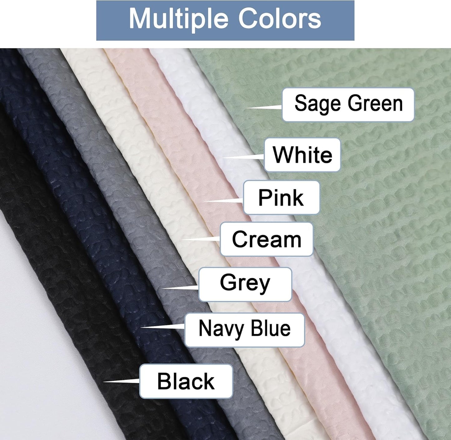 White Stall Shower Curtain for Bathroom, 3D Embossed Textured Fabric Small Shower Curtain for Narrow Stall Size, Machine Washable Water Resistance, Hotel Style, 36" W X 72" L, White