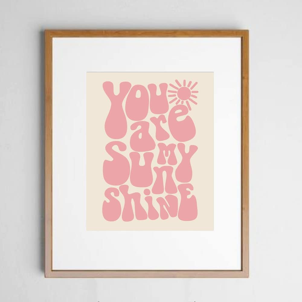 You Are My Sunshine, Girls Room Decor, Kids Room Decor, Nursery Print, Kids Bedroom, Boho Wall Art, Kids Boho Room, Pink, Unframed (11X14 INCH)