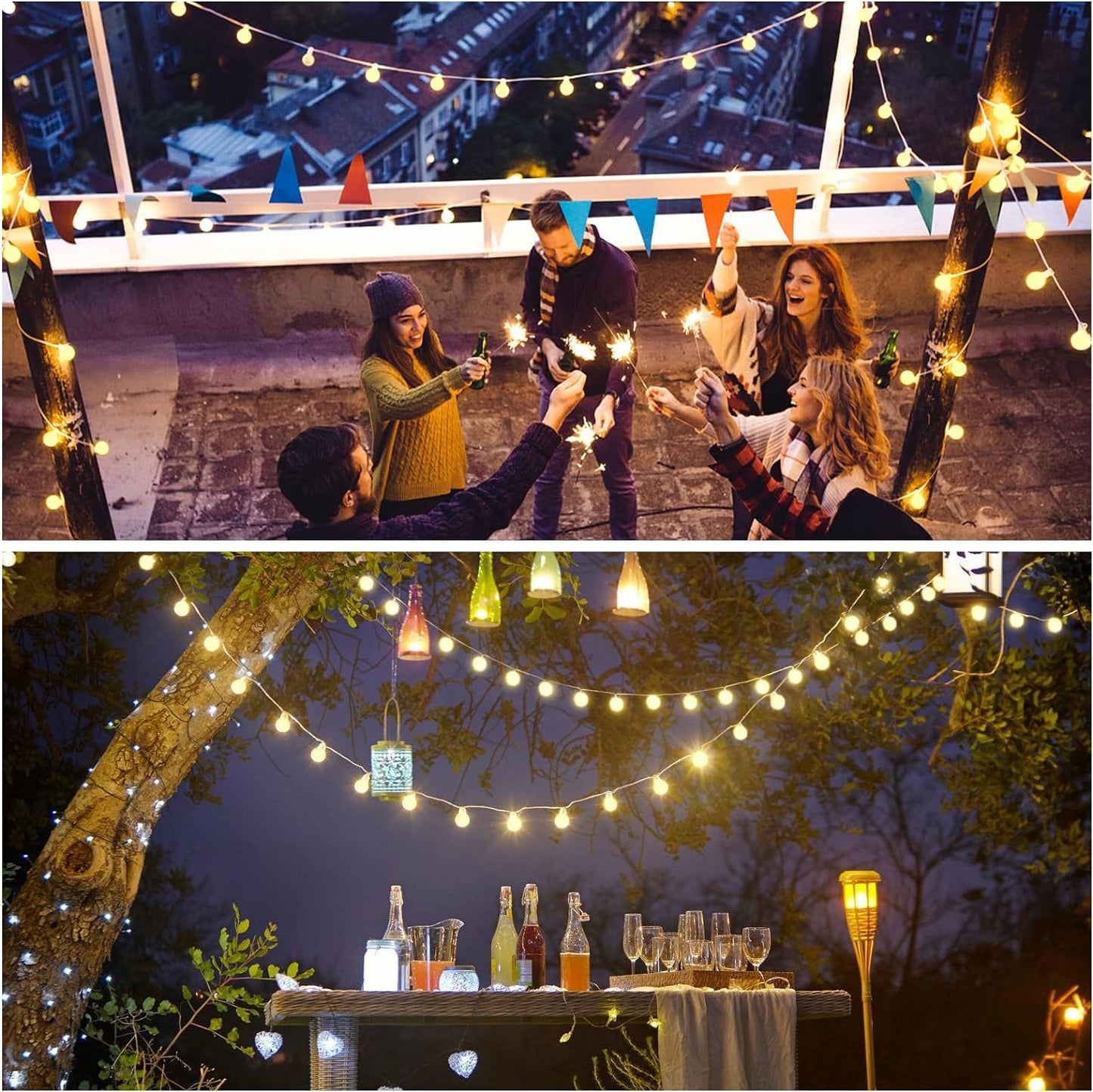 100 LED Connectable Globe String Lights Indoor Bedroom, 33Ft Warm White Christmas String Lights Plug in with Remote, 8 Modes Hanging Fairy Lights Outdoor for Room Classroom Dorm Party Decor