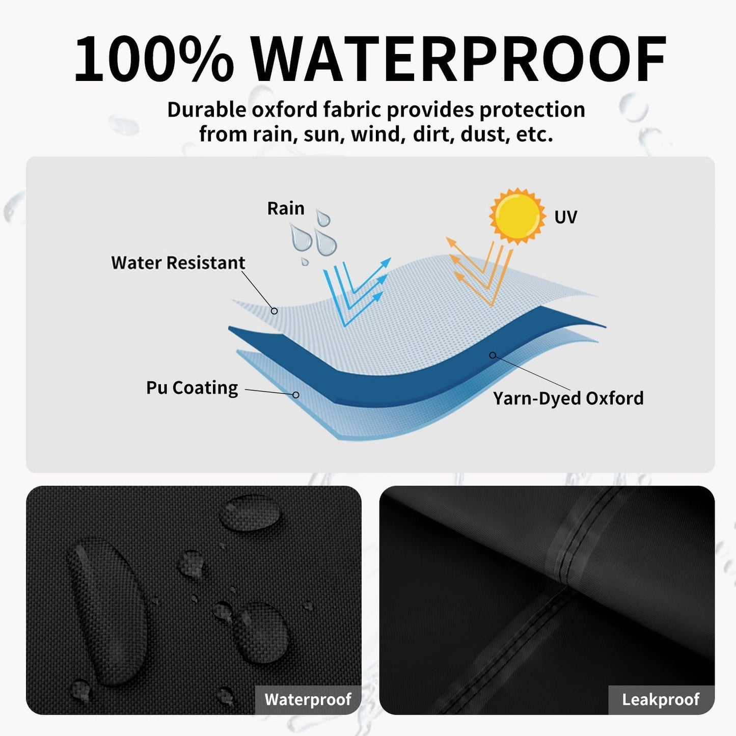 Patio Hanging Egg Chair Cover, UV Resistant Waterproof Outdoor Single Seat Swing Chair Cover with Zipper, Black