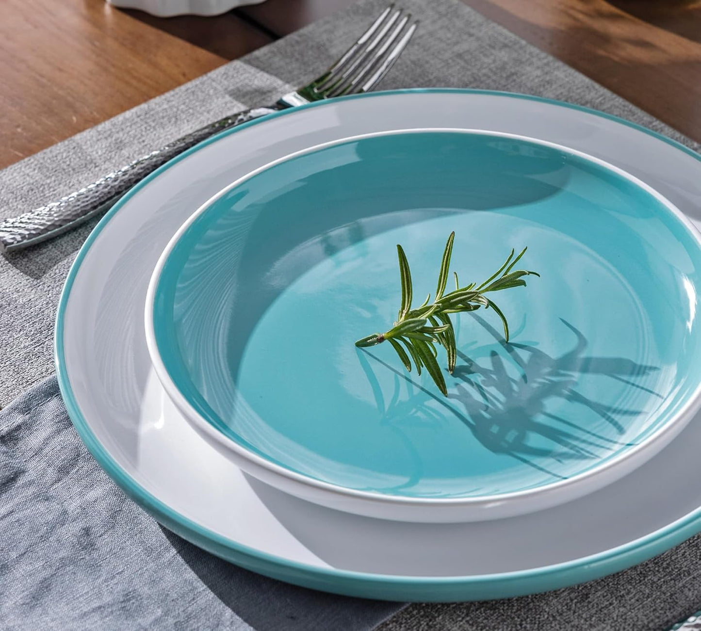 12-Piece Modern White Ceramic Dinnerware Set for Four, Scratch-Resistant Plates and Bowls, Oven Safe, Microwave and Dishwasher Compatible