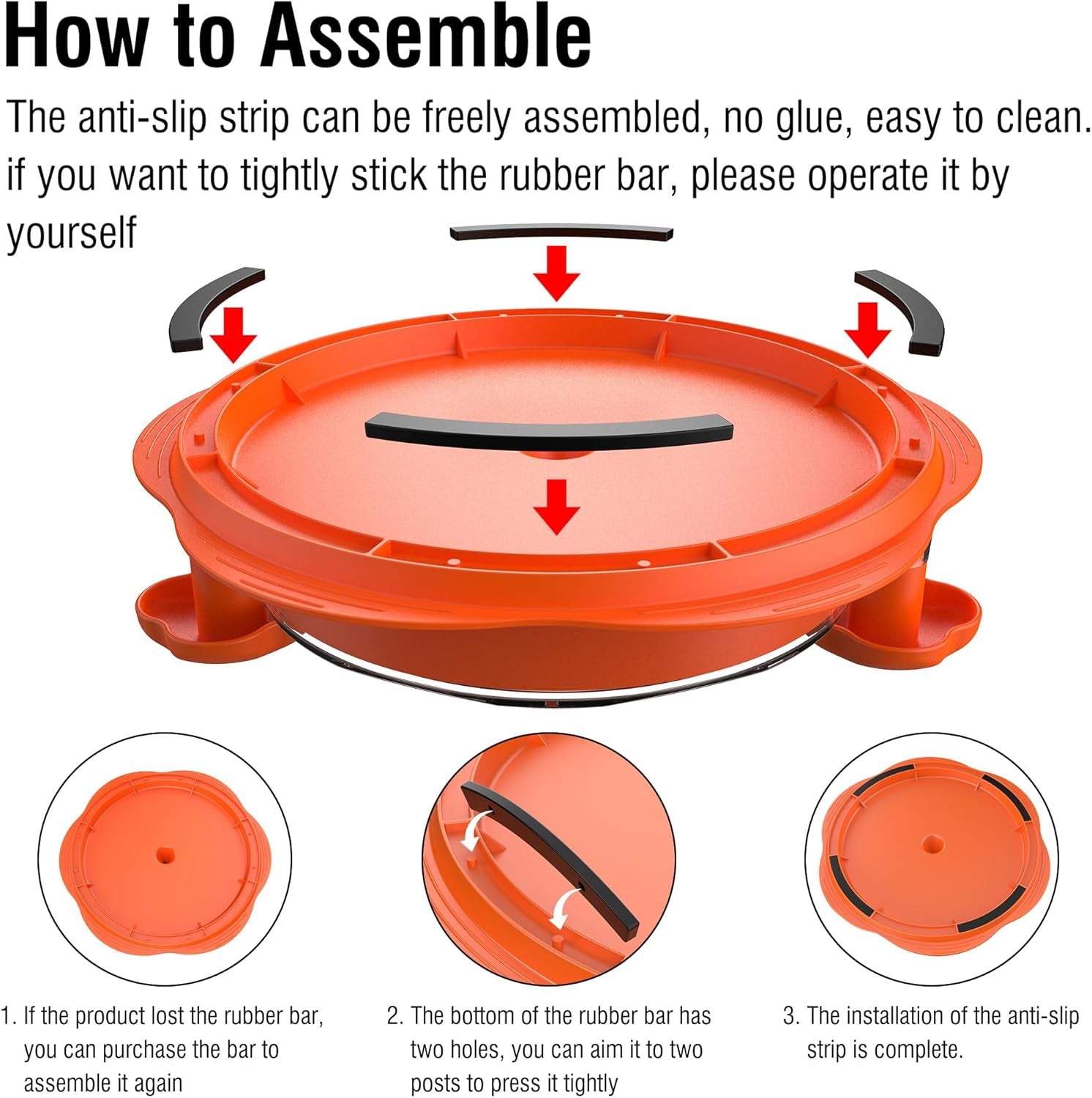 4 PCS Chicken Shredder Anti-Slip Strip, Black Rubber Grips Only Suitable for  Chicken Shredder, 3.14 * 0.27 * 0.11 Inch