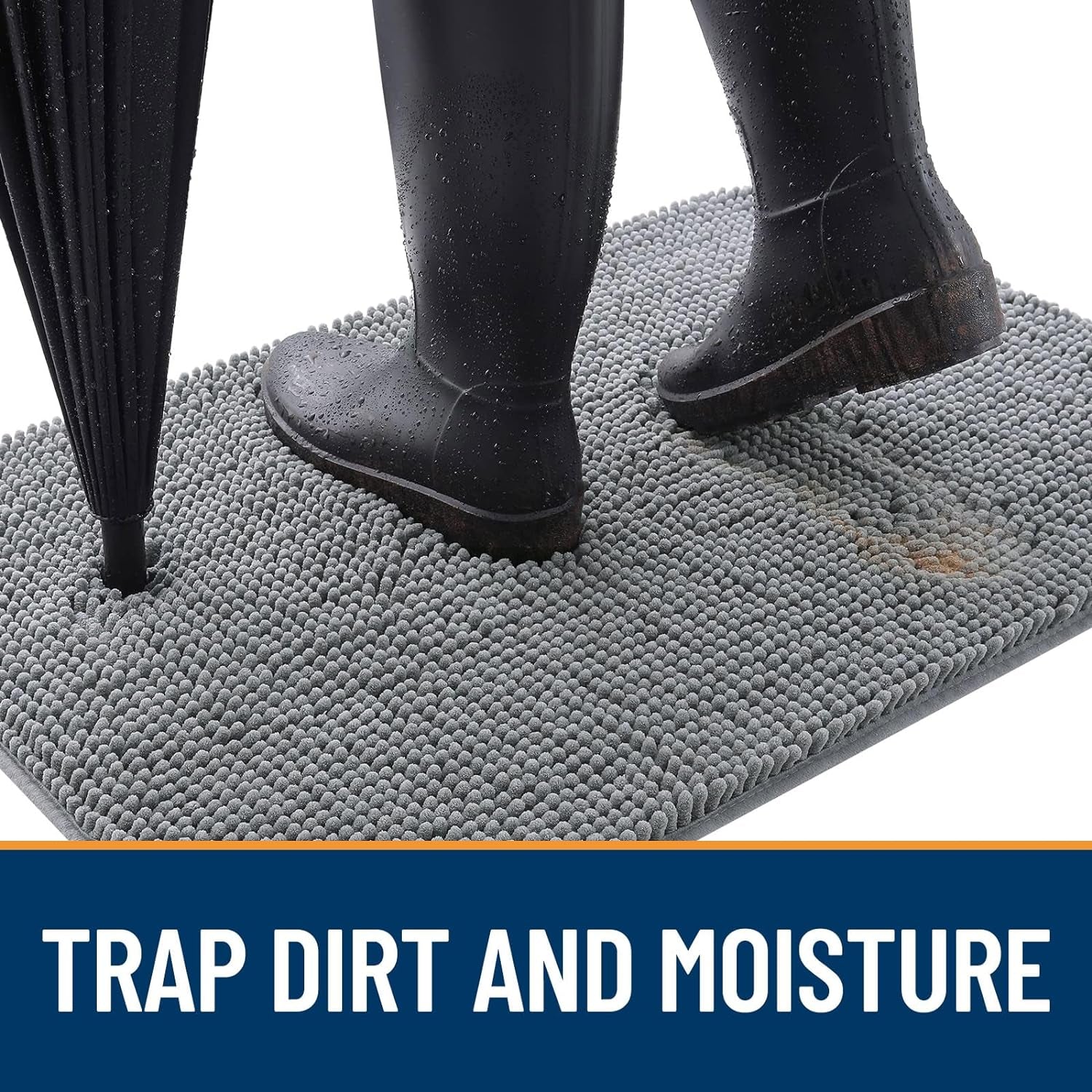 Dog Door Mat Bundle: Grey (30X20 In) & Black (32X20 In) Geometric Doormats