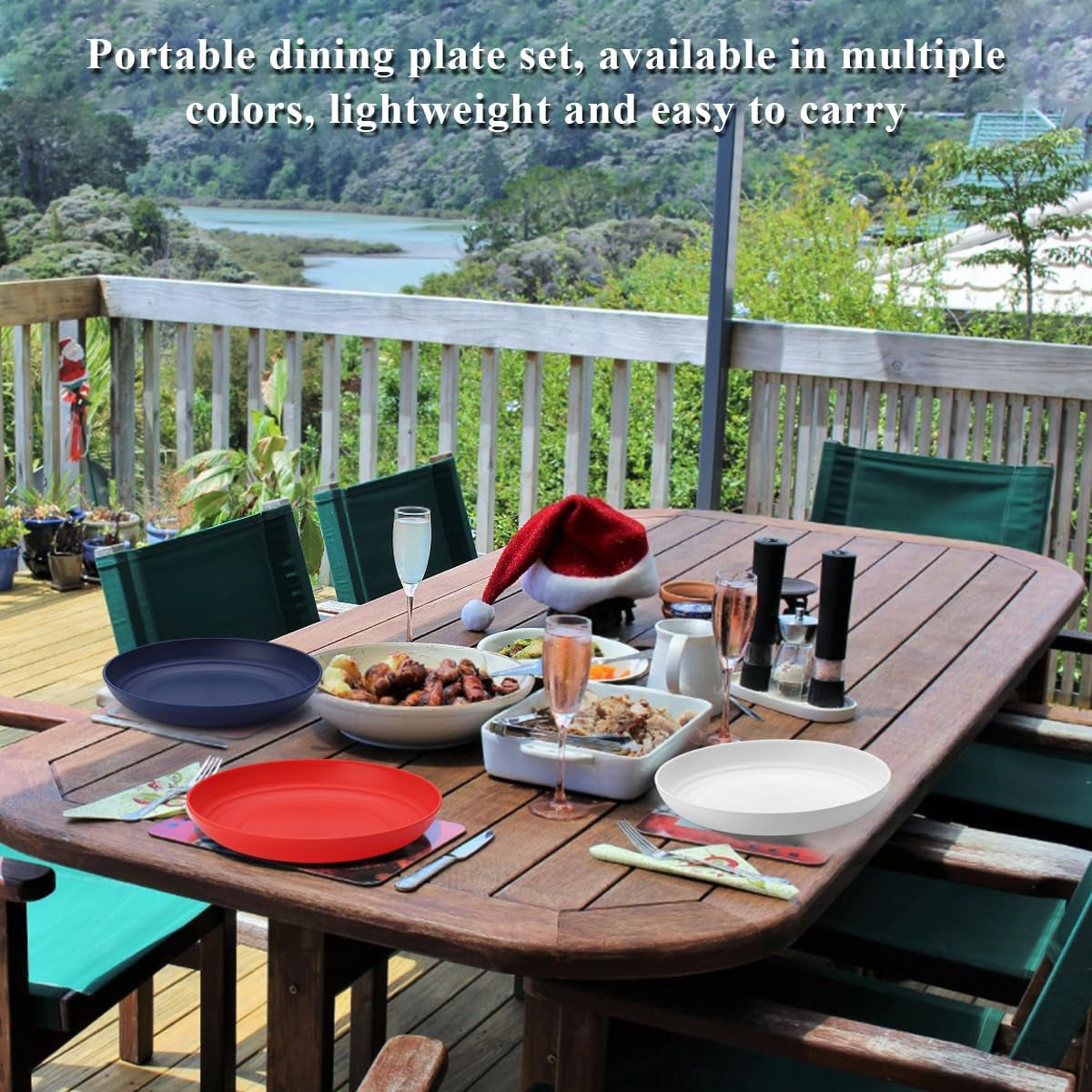 Set of 12 Reusable 9" Plastic Plates in FR Color – Durable and Lightweight Dinnerware for Home, Kids, and Outdoor Activities