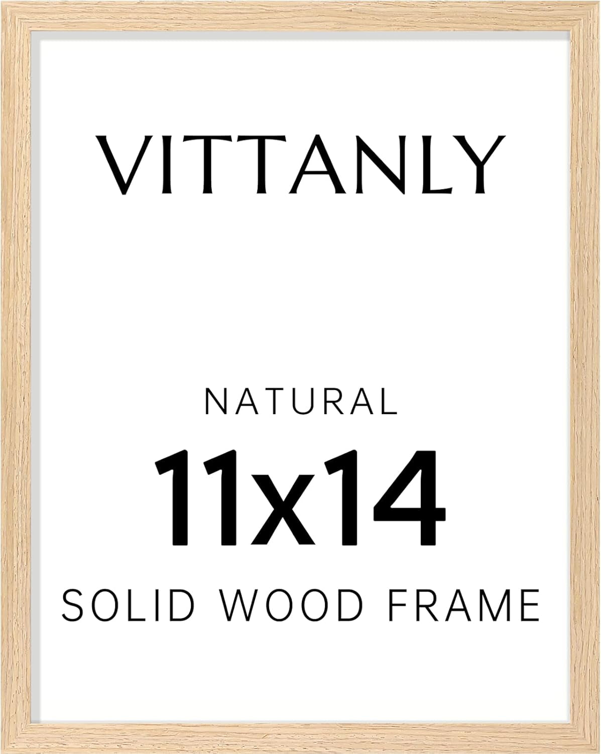 11X14 Picture Frame - Solid Natural Wood Frame with Shatterproof Plexiglass, Includes 8X10 Mat, Wall Hanging for Photos, Art, Home & Office Decor (1 Pack)