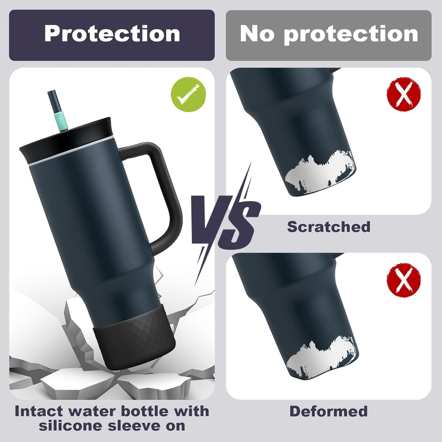 Silicone Boot for Owala 40 Oz Tumbler with Handle, Anti-Slip Protective Sleeve for Stainless Steel Triple Layer Insulated Travel Tumbler Accessories