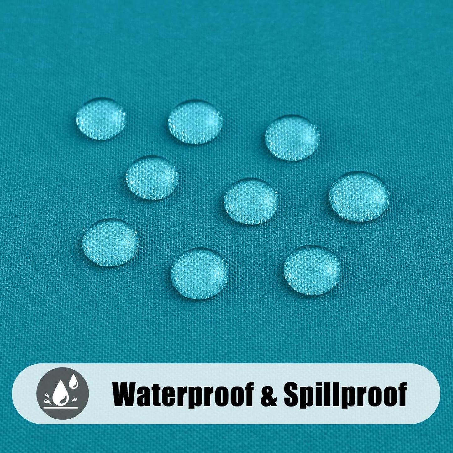 2-Pack Waterproof Elastic Fitted Rectangular Tablecloths, Washable Polyester Covers for Indoor and Outdoor Use (Teal, 30" x 72")