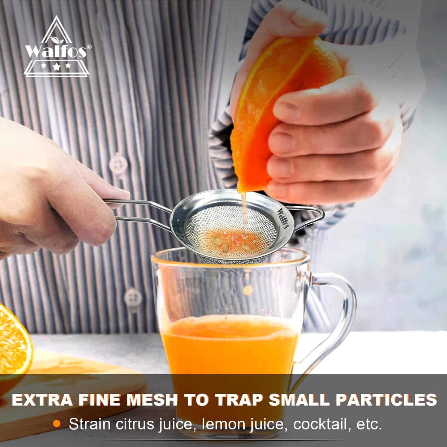 Mini Fine Mesh Tea Strainer, Stainless Steel Small Sifter with Sturdy Handle, 2.7 Inch Kitchen Metal Sieve for Tea, Coffee, Cocktail, Juice, Sugar and Spices