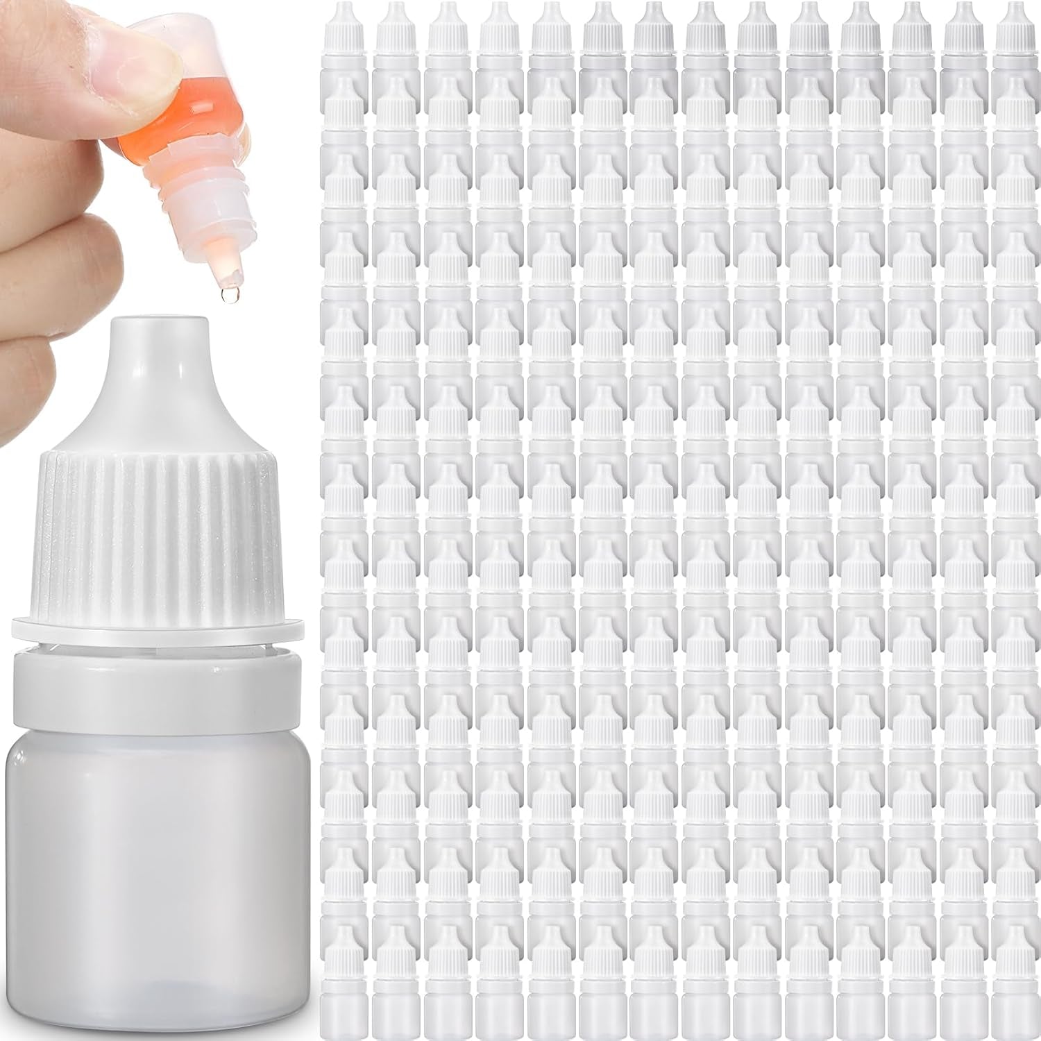 200 Pcs 3 Ml Empty Plastic Dropper Bottles with Caps and Plugs for Liquid Storage