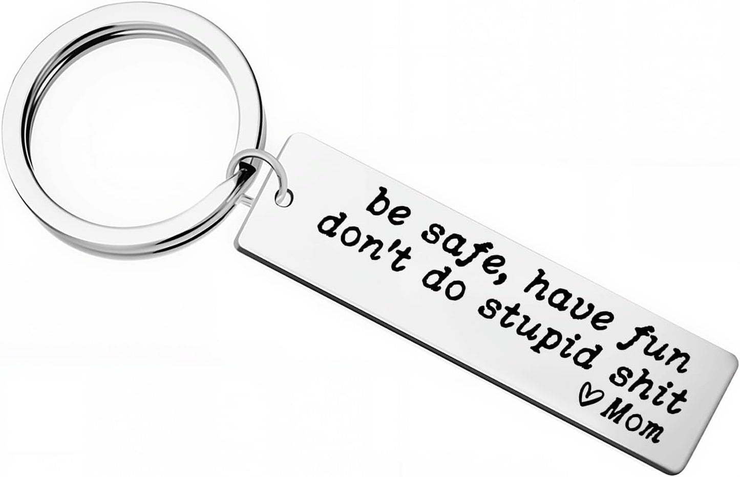 Be Safe Have Fun Don'T Do Stupid Stuff New Driver Keychain Love Mom and Dad Gift for Teen Daughter Son Sweet 16 Graduation Gift Dad