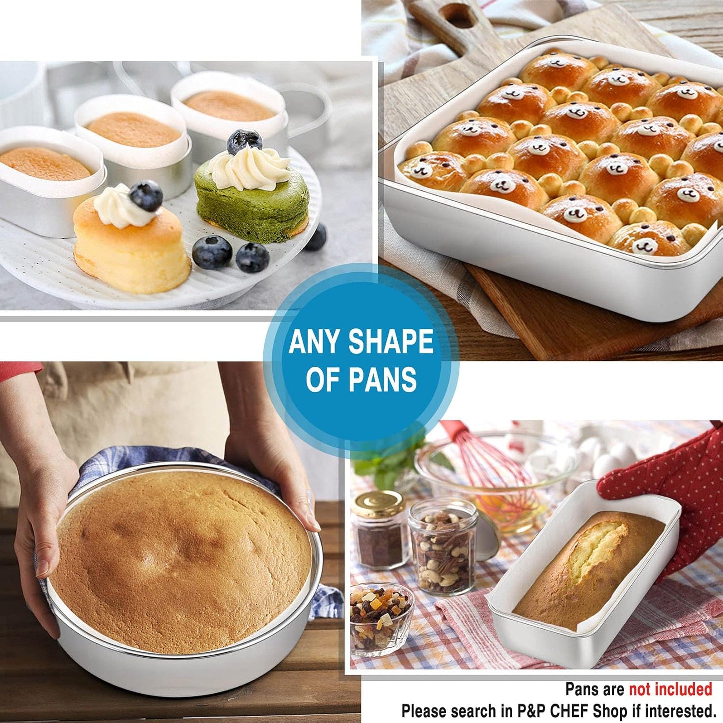Cake Pan Liner Roll, Nonstick Pan Side Liner Baking Parchment Paper for round Square Oval Rectangular Bakeware, Healthy & Heavy Duty, Oil & Water Proof - 2 Pcs